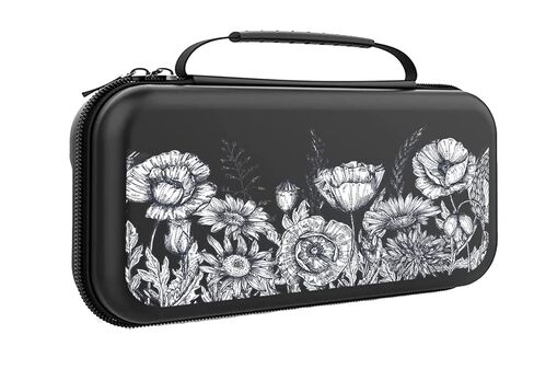 Tiny Flowers Switch Case For Nintendo Switch OLED/Switch Accessories, Cute Carry Protective Bag, Girl Travel Game Console Cases, Controller Hard Shell Holder With 20 Cartridge Slots U413 in Kuwait