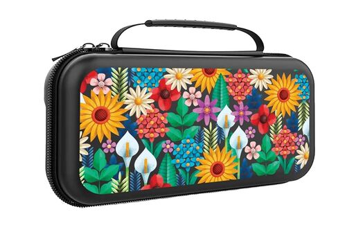Tiny Flowers Switch Case For Nintendo Switch OLED/Switch Accessories, Cute Carry Protective Bag, Girl Travel Game Console Cases, Controller Hard Shell Holder With 20 Cartridge Slots U413 in Kuwait