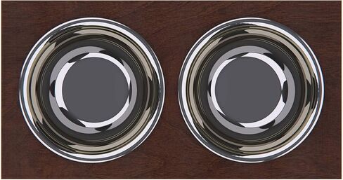 Personalized Elevated Dog Bowl Stand for Large, Medium, Small, X-Small Dogs - Stainless Steel Food and Water Bowls - Raised Dog Dish with Internal Storage (Large, Dark Walnut) in Kuwait