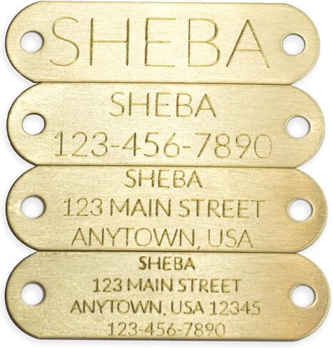 Handmade Personalized Bridle Leather Dog Collar, Engraved Solid Brass Nameplate (Distressed Brown) in Kuwait