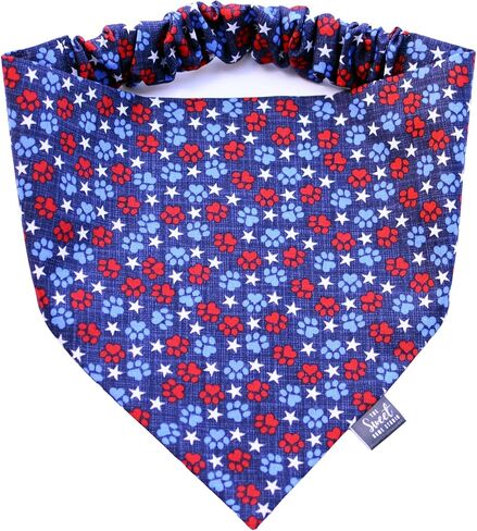 الوطني في الرابع من يوليو Scrunchie Dog Bandana ، حمراء مصنوعة يدويًا ، أبيض ، و Bandana المرن الأزرق ، ونجوم يوم الاستقلال وقطن الأليف (الكلاب القذف ، المتوسطة) in Kuwait