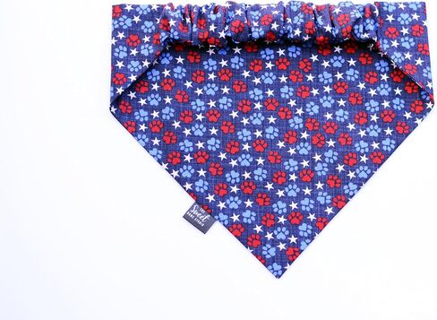 الوطني في الرابع من يوليو Scrunchie Dog Bandana ، حمراء مصنوعة يدويًا ، أبيض ، و Bandana المرن الأزرق ، ونجوم يوم الاستقلال وقطن الأليف (الكلاب القذف ، المتوسطة) in Kuwait