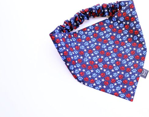 الوطني في الرابع من يوليو Scrunchie Dog Bandana ، حمراء مصنوعة يدويًا ، أبيض ، و Bandana المرن الأزرق ، ونجوم يوم الاستقلال وقطن الأليف (الكلاب القذف ، المتوسطة) in Kuwait