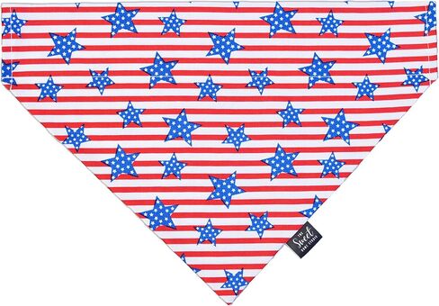 الوطنية في الرابع من يوليو على Bandana الكلب اليطاني ، الأحمر والأبيض والأزرق زلة في يوم الاستقلال للحيوانات الأليفة (النجوم على خطوط ، صغيرة) in Kuwait