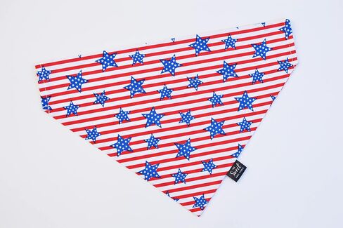 الوطنية في الرابع من يوليو على Bandana الكلب اليطاني ، الأحمر والأبيض والأزرق زلة في يوم الاستقلال للحيوانات الأليفة (النجوم على خطوط ، صغيرة) in Kuwait