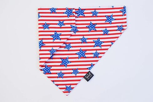 الوطنية في الرابع من يوليو على Bandana الكلب اليطاني ، الأحمر والأبيض والأزرق زلة في يوم الاستقلال للحيوانات الأليفة (النجوم على خطوط ، صغيرة) in Kuwait