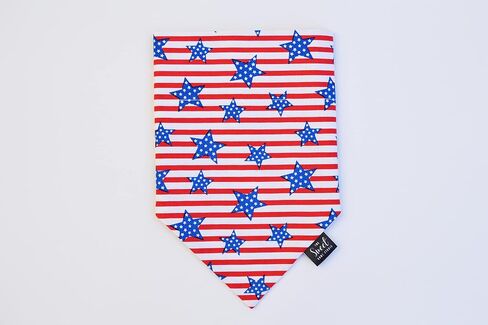 الوطنية في الرابع من يوليو على Bandana الكلب اليطاني ، الأحمر والأبيض والأزرق زلة في يوم الاستقلال للحيوانات الأليفة (النجوم على خطوط ، صغيرة) in Kuwait