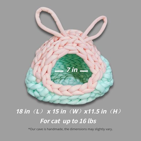 Cat Cave Hammock Mat 3 in 1 Cat Igloo Swing Pet Teepee Kawaii Bed Spot Burrow Hanging Basking للقطط الصغيرة الداخلية المتوسطة المصنوعة يدويًا (وردي) in Saudi Arabia