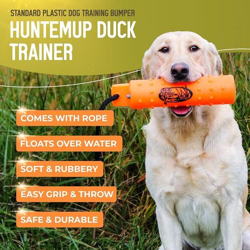 Dog Bumpers - Standard Plastic Training Bumper with Throw Rope - Retrieving Dummy for Duck Dog Hunting - Highly Visible Float Toy in Orange in Saudi Arabia