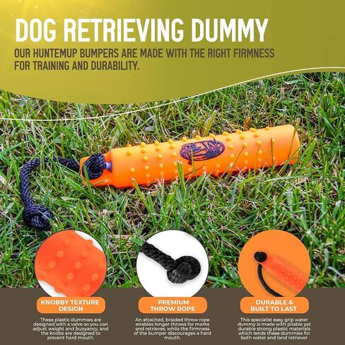 Dog Bumpers - Standard Plastic Training Bumper with Throw Rope - Retrieving Dummy for Duck Dog Hunting - Highly Visible Float Toy in Orange in Saudi Arabia