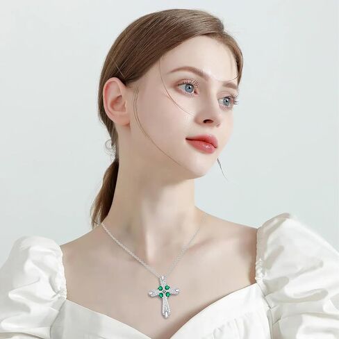 الفضة الاسترليني مزدوجة القلب الصليب قلادة قلادة مفتاح قلادة الصليب مجوهرات هدايا للنساء الفتيات in Kuwait