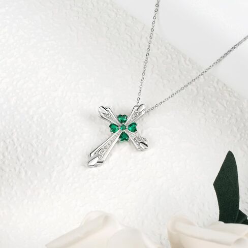 الفضة الاسترليني مزدوجة القلب الصليب قلادة قلادة مفتاح قلادة الصليب مجوهرات هدايا للنساء الفتيات in Kuwait