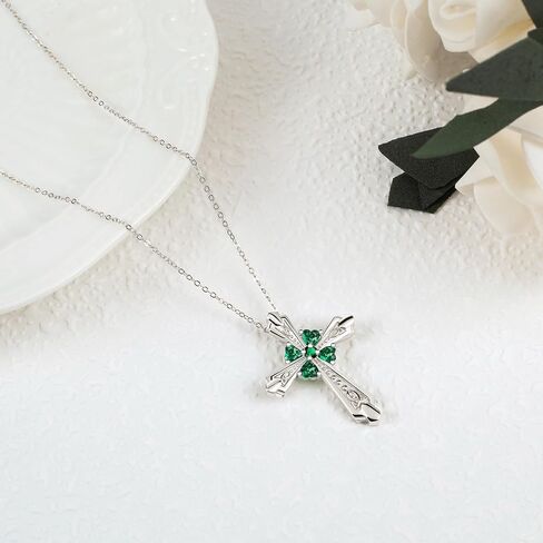 الفضة الاسترليني مزدوجة القلب الصليب قلادة قلادة مفتاح قلادة الصليب مجوهرات هدايا للنساء الفتيات in Kuwait