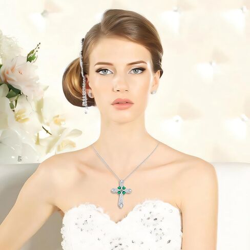 الفضة الاسترليني مزدوجة القلب الصليب قلادة قلادة مفتاح قلادة الصليب مجوهرات هدايا للنساء الفتيات in Kuwait