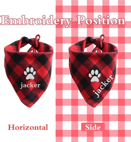 Personalized Dog Cat Pet Bandana Embroidered Name Custom Neck Ornament Dog Scarf Triangle Bib Bandana Pet Clothing Accessories Suitable for Small Medium Large Dogs Cats Pet Name Birthday Gift in Saudi Arabia