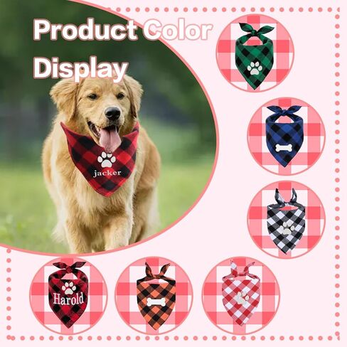 Personalized Dog Cat Pet Bandana Embroidered Name Custom Neck Ornament Dog Scarf Triangle Bib Bandana Pet Clothing Accessories Suitable for Small Medium Large Dogs Cats Pet Name Birthday Gift in Saudi Arabia