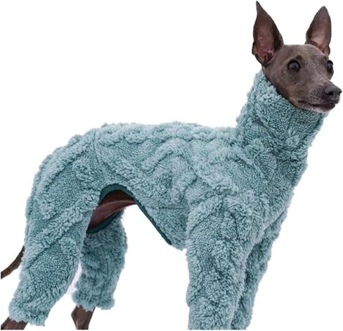 TWOT Italian Greyhound & Whippet Clothing,Sheep fleece jumpsuitDog Jumper, Comfortable Clothes For Dog (L, blue) in Saudi Arabia