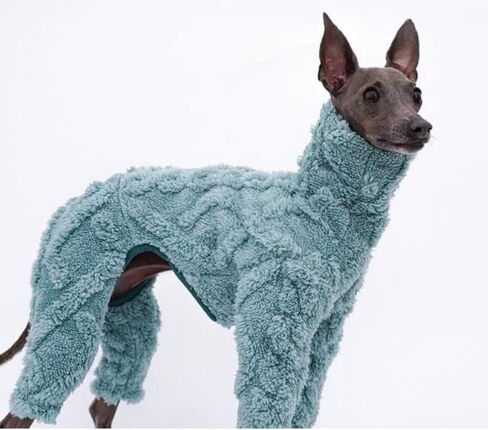 TWOT Italian Greyhound & Whippet Clothing,Sheep fleece jumpsuitDog Jumper, Comfortable Clothes For Dog (L, blue) in Saudi Arabia