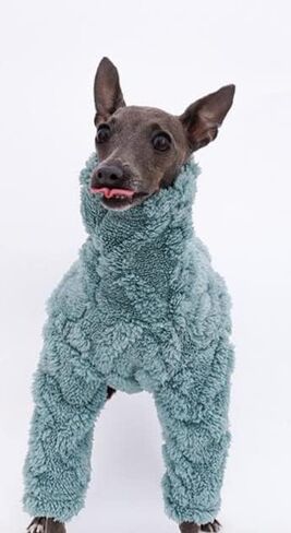 TWOT Italian Greyhound & Whippet Clothing,Sheep fleece jumpsuitDog Jumper, Comfortable Clothes For Dog (L, blue) in Saudi Arabia