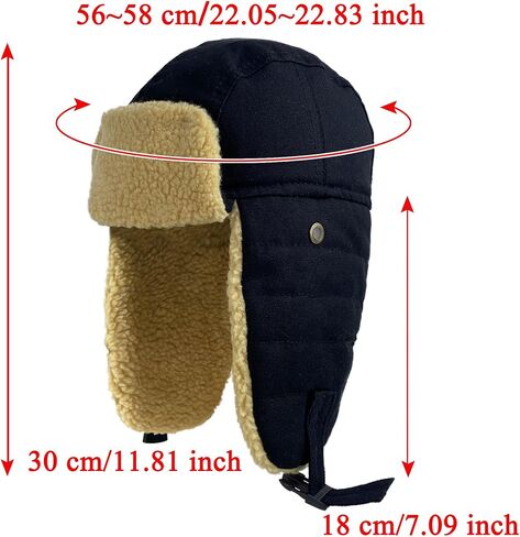 Unisex Trapper Hats Cotton Hat Women Men Faux Fur Russian Earflaps Hats Strap Winter Hunting Windproof Ski Outdoor Cap in Kuwait