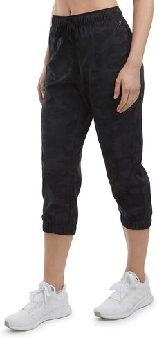 Danskin Women's Cropped Woven Jogger, Black Camo, Medium in Saudi Arabia
