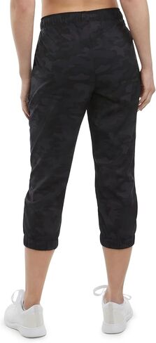 Danskin Women's Cropped Woven Jogger, Black Camo, Medium in Saudi Arabia