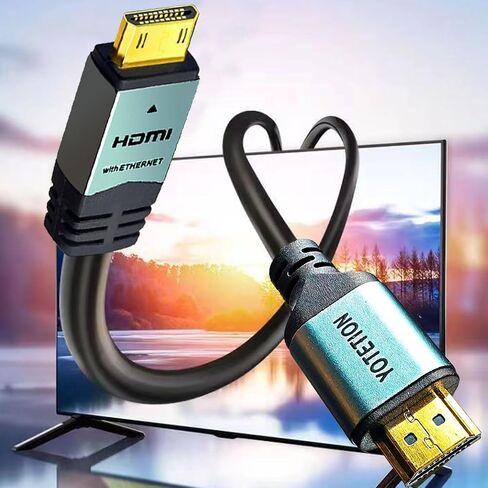 yotetion كابل HDMI صغير طويل إلى HDMI بطول 30 قدمًا، كابل HDMI صغير 4K 60 هرتز عالي السرعة HDMI إلى كابل HDMI صغير ذكر ثنائي الاتجاه 2.0 سلك، للتلفزيون عالي الدقة والكمبيوتر اللوحي والكاميرا وكاميرا الفيديو in Saudi Arabia