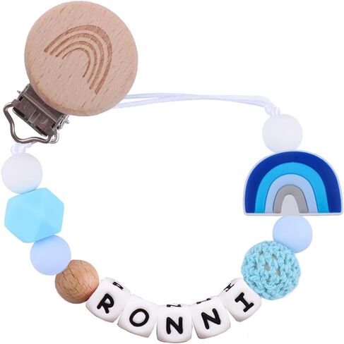 Pacifier Clip Personalized Pacifier Holder With Name Custom Pacifier Clip with Name Baby Shower Gift (Pink) in Saudi Arabia