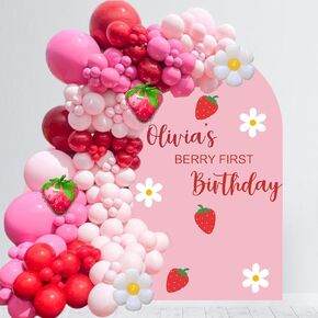 بيري عيد ميلاد أول شارات - ديكور عيد ميلاد التوت الأول - خلفية عيد ميلاد سعيد - عيد الميلاد الأول لقوس البالون - ملصق عيد ميلاد مخصص - تشيارا وول