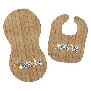 Baby Boy's Personalized Printed Custom Name Tool Carpentry Vs 2 Feeding Cloth Accessory Set
