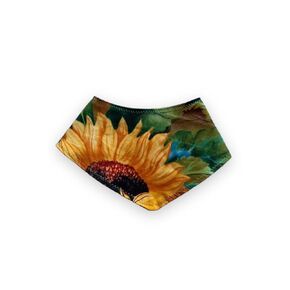 Baby Sunflower Print Cotton Blend Snap Closure Bandana Dribble Bib