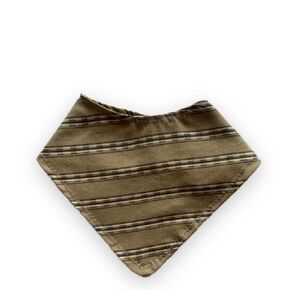 Unisex Baby Tan Grey Striped Cotton Blend Snap Closure Bandana Dribble Bib