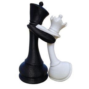 تمثال شطرنج الملك والملكة - ديكور شطرنج رومانسي ثلاثي الأبعاد - هدية فريدة من نوعها للزوجين ، الذكرى السنوية ، الزفاف وديكور عيد الحب - محبي الشطرنج من PLA in Kuwait