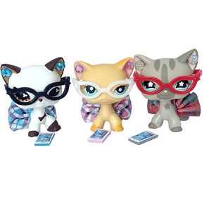 LPS Pet Shop 4 PC Random Accessories Nerd School Skirt Glasses Lot CAT not Included