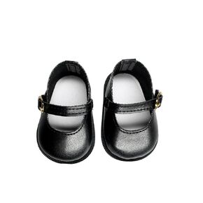 18" American Doll Shoes- Mary Jane Matte Black, Red, White, Pink, Shiny Black Shoe (18" Doll, Matte Black)