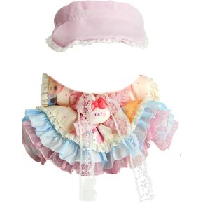 17cm Doll Clothes Set - Clothes for Dolls Outfit and Accessories for 6.7 Inches Doll Clothes, Bow Hat + Fluffy Coat, Adorable Dress Up Clothes for Dolls (No Doll)