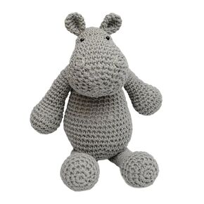 Gray Hippo Crochet Doll Handmade Amigurumi Plush Toy VAC