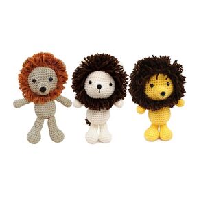 Orange-Brown Lion Crochet Doll Handmade Amigurumi Plush Toy VAC (Beige)