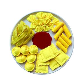 Pasta Set/Handmade Felt Play Food for Toddlers & Kids/Pretend Play/Montessori/Educational Kitchen Toys/Role Play (Small Set FBA)