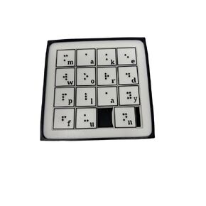 Braille Word Sliding Puzzle, Brain Teaser with Braille for the Blind and Sighted, Great for Beginners, Accessible Game for Blind Kids and Adults - The Braille Superstore and Blind in Mind