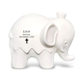 Personalized Elephant Bank, Baptism Gift, Baby Gift, Confirmation Gift, or First Communion Gift, Gift for Kids, Custom Bank with Name