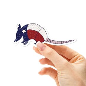 Cute Armadillo Texas Sticker, Lone Star Texas Flag Decal for Hydroflask & Tumbler, El Paso Houston Dallas San Antonio ATX Souvenir Sticker