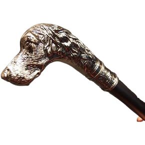 Vintage Dog Head Walking Stick/Cane - Handmade Wooden Foldable Walking Cane With Brass Handle - Brass Derby Designer Handle Cane Walking Stick For Men/Cane.