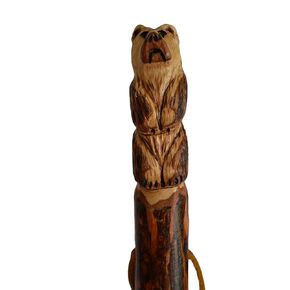 Walking Stick, Custom Height up to 60" Hand Carved Bear Hiking Staff, Handmade in USA
