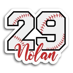 Personalized Baseball, Custom Name Baseball Softball Decal for Helmet Personalized Name & Number Sports Water Proof-Vinyl Sticker Laptop Phone (Custom Name & Number)