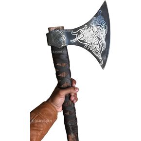 Mountain Mettle | Viking Large Axe Head Cold Steel Forest Ax Hewing Broad Hunting Axe Dane Two Handed Viking Vikingo Berserker