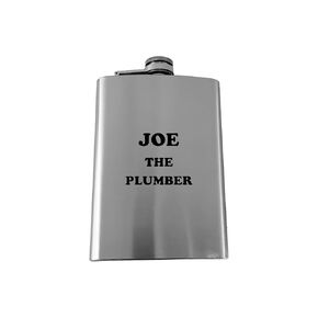 8oz PERSONALIZED Joe the Electrician Plumber Flask (6oz Leather)