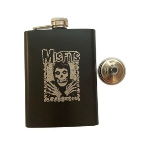 Misfits Fiend Club 8oz Hip Flask - Stainless Steel with Iconic Crimson Ghost Skull Logo