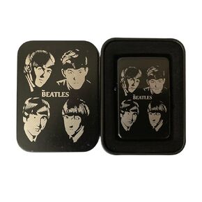 Beatles Engraved Lighter Black Mate with Case