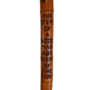 Hardwood Walking Stick, Bible Verse Carving, Christian Staff for Men, Hiking Stick